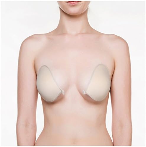 Zigzaglegance Women's Ultralite Feather Lite Backless Adhhesive Z-Bra (C, Black)