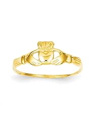14k Childs Polished Claddagh Ring