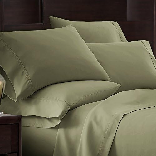 Egyptian Quality Bed Sheet Set - 1800 Hotel Collection With Deep Pockets, Wrinkle &amp; Fade Resistant, Hypoallergenic Sheet &amp; Pillow Case Set (Queen, Sage)