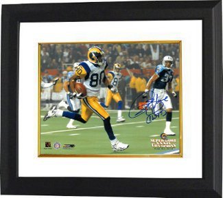 Isaac Bruce Signed St. Louis Rams 8x10 Photo GWTD (Super Bowl XXXIV) Custom Framed
