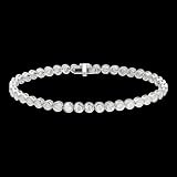 6.30 Carat .925 Sterling Silver Round Stone CZ Tennis Bracelet