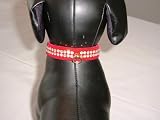 Arizon Velveteen Rhinestone Fancy Dog Collar  Red 12