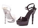 677-Juliet Platform Sandal With Adjustable Ankle Strap and Dice Heel High Heel Shoes