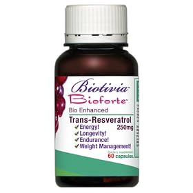 Biotivia Resveratrol Bioforte 250mg , Full Spectrum Resveratrol Supplement, Capsules, 60-Count Bottle