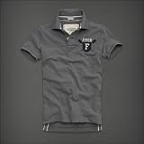 Abercrombie&Fitch メンズ 半袖ポロシャツ Flagstaff Mountain Heather Grey