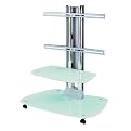 Entertainment Stand - Silver/ Frosted Glass