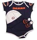 Chicago Bears Onesie Booties and Cap 3pc Infant / Baby Set