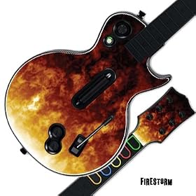 Skin Decal Cover for GUITAR HERO 3 III PS3 Xbox 360 Les Paul - Fire Storm