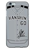 『60 中谷 将大』サイン入り! 阪神タイガース iPhone6 iPhone6s ケース ユニフォーム柄(ビジター) カバー アイフォン6 SoftBank au docomo TL-STAR