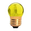 7.5 Watt S11 Shaped Incandescent Light Bulb / 130 Volt / Medium Base / Transparent Yellow / Replacement 7.5S11 Sign Bulb