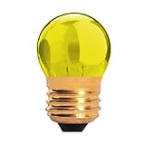 7.5 Watt S11 Shaped Incandescent Light Bulb / 130 Volt / Medium Base / Transparent Yellow / Replacement 7.5S11 Sign Bulb