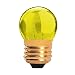 7.5 Watt S11 Shaped Incandescent Light Bulb / 130 Volt / Medium Base / Transparent Yellow / Replacement 7.5S11 Sign Bulb