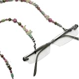 Beaded Green & Pink Eyeglass Holder