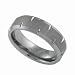 Jewelry : Matte Finished Tungsten Comfort Band Ring w/ Slicing Designs