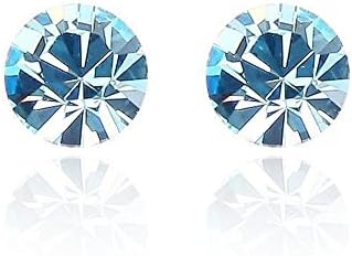 Fun Daisy Swarovski Elements Womens Bright Star Crystal Earings-Light Blue