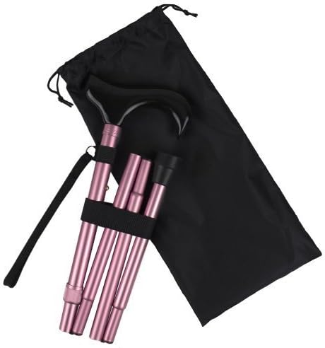 Ez2care Classy Adjustable Folding Cane with Carrying Case, Champagne Pink by Ez2care