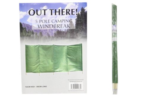 5 POLE CAMPING WINDBREAK METAL ENDS 150cmx275cm 