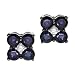10k White Gold Diamond and Blue Sapphire Earrings (1/20 cttw, I-J Color, I3 Clarity)