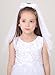 Handmade White Girls Bow Floral Wedding Communion Headpiece Veil Hair Accessories