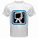 Men's Customized VINYL-READY BUSINESS OFFICE FLAT MONITOR TFT 100% Cotton White T-shirt
