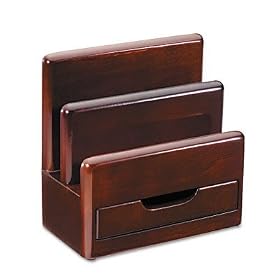 Rolodex 23333 An Elegant Warm Metropolitan Look. Desktop Sorter with Drawer, Mahogany