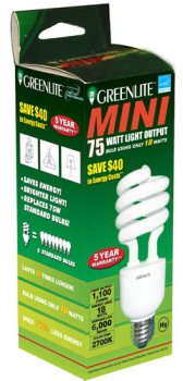 75-Watt Replacement Mini Spiral Compact Fluorescent, Uses only 18-Watts