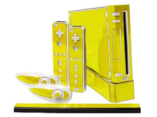 Nintendo Wii Skin - NEW - LEMON YELLOW system skins faceplate decal mod