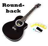 Produkt-Bild: Roundback Akustik Gitarre in Schwarz mit Ersatzsaiten