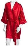  : Intimo Women's Poly Charmeuse Robe, Red, Medium