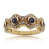 14kt Yellow Gold Stacking Ring w Sapphire and Diamond