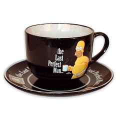 THE SIMPSONS XXL TASSE HOMER THE LAST PERFECT MAN - mit Untertasse, aus Porzellan, F�llmenge: 600 ml