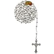 Silver Tone 6mm Beads Linked Rosary - Our Lady of Guadalupe Centerpiece - 19'' Overall Length