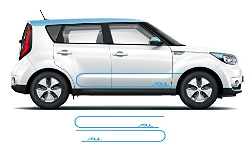 Kia Soul side decals 2pcs. (light blue)