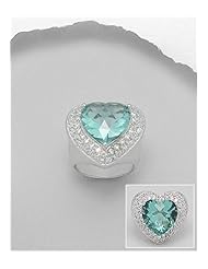 Green Heart CZ Ring In 92.5 Sterling Silver