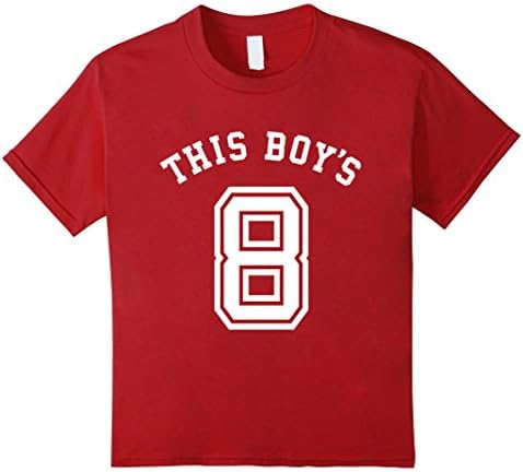 Kids This Boy's 8 Vintage 8th Birthday Gift T-Shirt For Kids 8 Cranberry