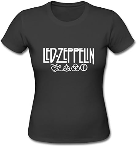 CQ43 Women Led Zeppelin Fonts Tshirt Personalized Tees Black Large