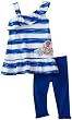 Flapdoodles Girls 2-6X Asymetrical Stripe Dress Set