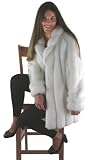 Silk and Sable-White Mink Faux Fur 31" Walker Coat
