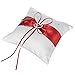 Remedios 2 Heart Rhinestones Ivory Satin Flower Girl Basket And Ring Pillow Set