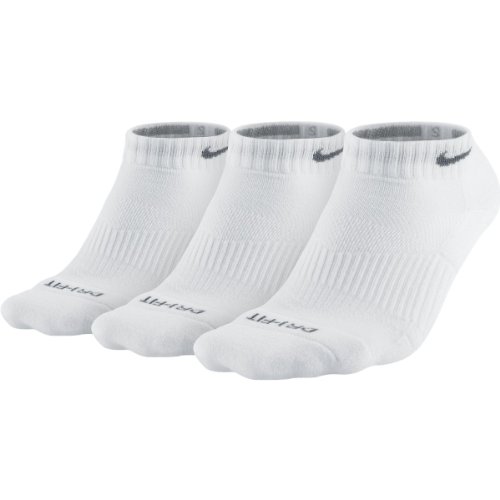 Nike Dri-FIT Cushion Low-Cut Athletic Training Socks, White (S 4-6)