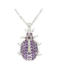Sterling Silver Round-Shaped Amethyst Pendant Necklace , 18.5"