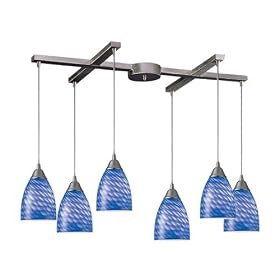 Arco-Baleno - 6 Light Kitchen Island Pendant Track Lighting Fixture - Brushed Nickel -... by Elk