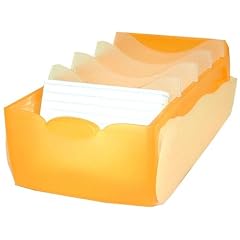 Han 998613 - Karteibox Croco A8 f�r 500 Karten A8 quer, orange-transluzent