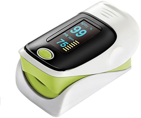 Tera Oximeter Oximetry for Monitor Blood Oxygen Saturation (SPO2) and Fingertip Pulse (PR) with Neck/Wrist Cord and White Green and White