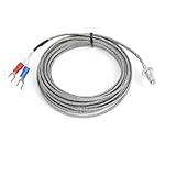 uxcell サーモカップルプローブ　温度プローブ　ホワイト　0-400摂氏 Kタイプ 5M長さ