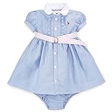 Ralph Lauren(ラルフローレン) 丸襟オックスフォードシャツドレス(Blue)/ワンピース 9M(6-9ヶ月)[並行輸入品]