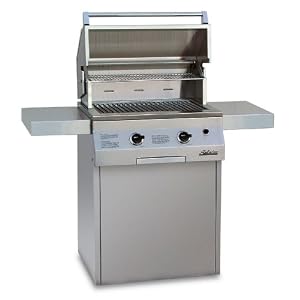 Solaire 27-Inch Deluxe InfraVection Propane Grill on Square Cart, Stainless Steel by 