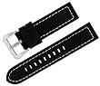Italian Design Premium Watch Black 24mm Leather Replacement Straps