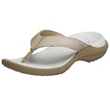 Crocs Womens Capri Thong,Khaki/Pearl White,8 M
