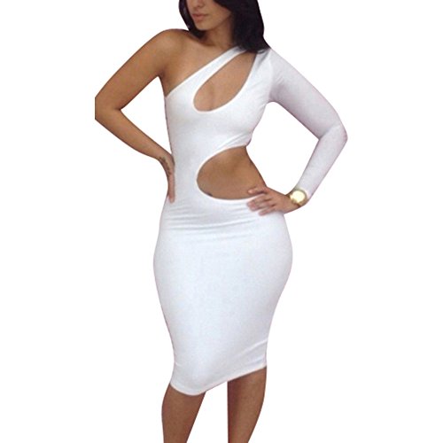 iecool Women's One Shoulder Sexy Tight Bandage Dress Ladies Halter Nightclub